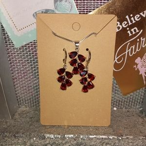 Garnet red Australian crystal jewelry set